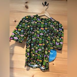 Nooworks NWT awesome blossom print puff sleeve top